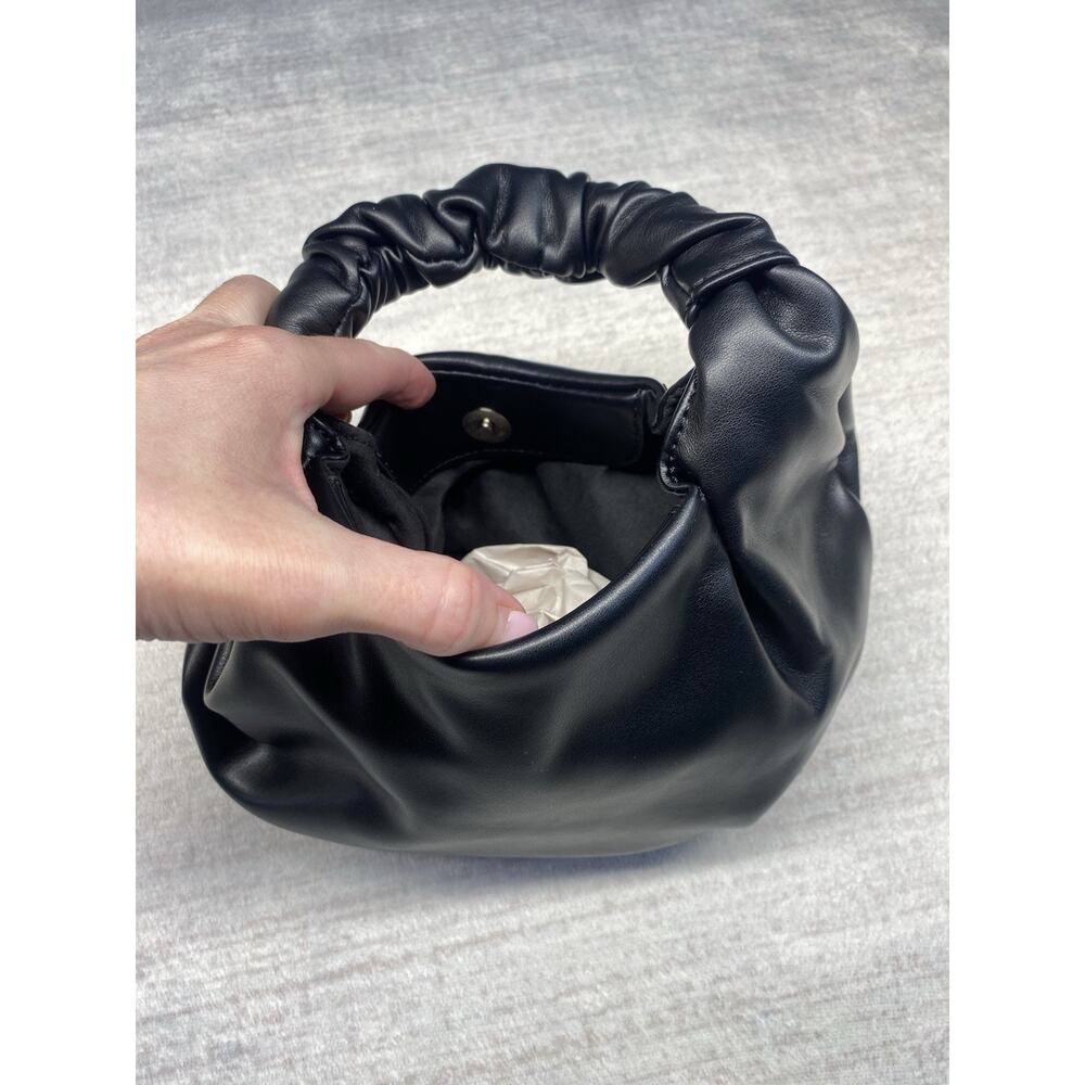 Hobo Pocketbook NEW Black Faux Leather Soft Top Handle Going Out Purse Tote Bag - Picture 6 of 10